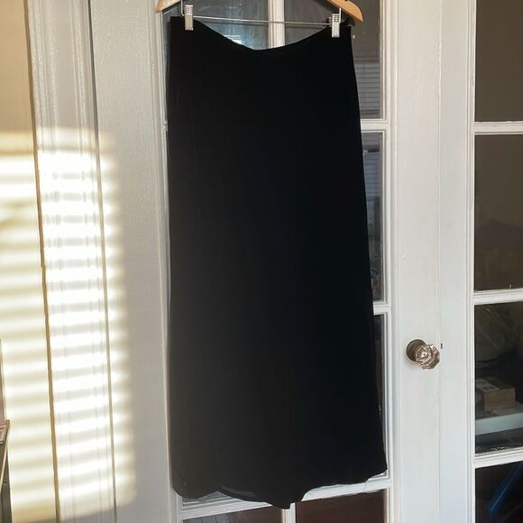 Tracy Reese Anthropologie silk wide leg flocked velvet black pants size 12 - Picture 8 of 17